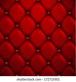 Fondo de tapicería de cuero con botones rojos - vector eps10