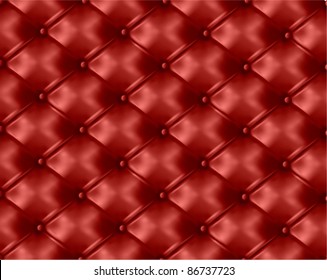 Red button-tufted leather background. Vector illustration.