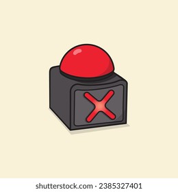 Red buzzer button vector set. Stop, SOS, Help, and Alarm and etc, realistic buttons.