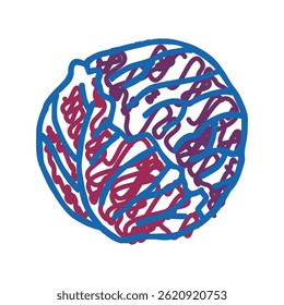 red cabbage doodle icon sketch vector. red cabbage sign. isolated symbol illustration