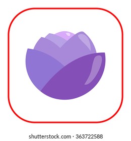 Red cabbage head icon