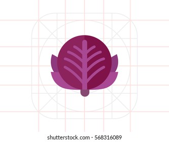 Red cabbage head icon
