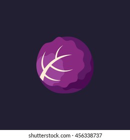 red cabbage icon in flat style