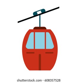 red cable car transport