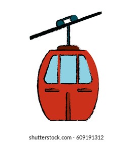 red cable car transport icon