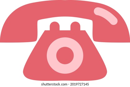 Telefone com cabo vermelho, ilustração, vetor em um fundo branco.