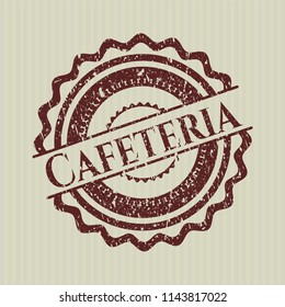 Red Cafeteria distressed rubber stamp with grunge texture