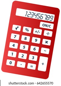 Red calculator Vector Illustration