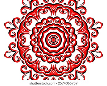 red caleidoscope classic gradient flower art pattern of traditional tenun batik ethnic dayak ornament for wallpaper ads background sticker or clothing	