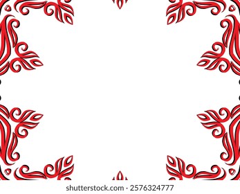 red caleidoscope classic gradient flower art pattern of traditional tenun batik ethnic dayak ornament for wallpaper ads background sticker or clothing	