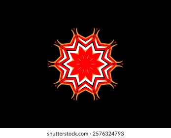 red caleidoscope classic gradient flower art pattern of traditional tenun batik ethnic dayak ornament for wallpaper ads background sticker or clothing	