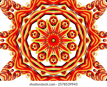 red caleidoscope classic gradient flower art pattern of traditional tenun batik ethnic dayak ornament for wallpaper ads background sticker or clothing	