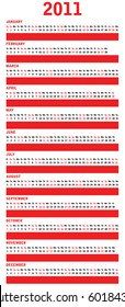 Red calendar for 2011