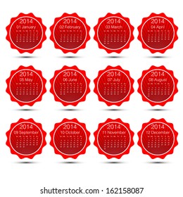 red calendar 2014 design