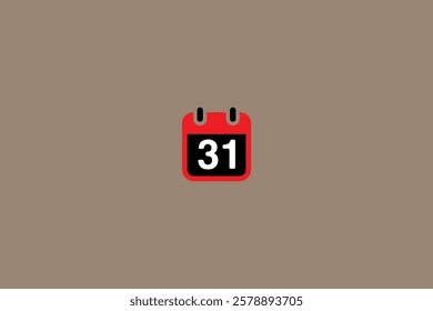 red calendar element icon logo with light brown background
