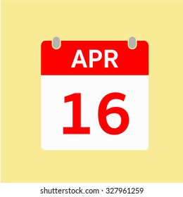 Red Calendar icon - Apr 16