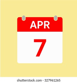 Red Calendar icon - Apr 7