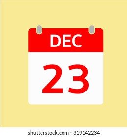 Red Calendar icon - Dec 23