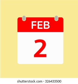 Red Calendar icon - Feb 2