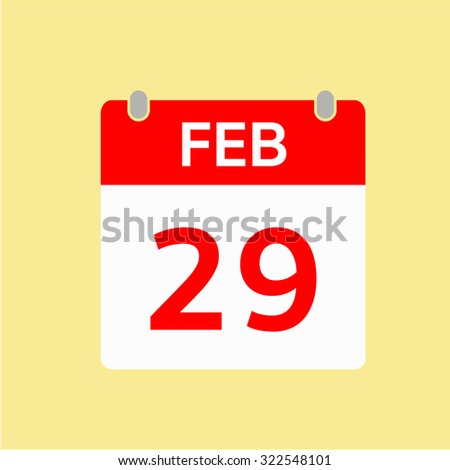 Red Calendar icon - Feb 29