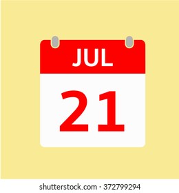 Red Calendar icon - Jul 21