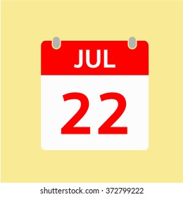 Red Calendar icon - Jul 22