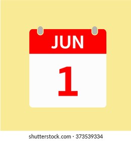 Red Calendar icon - Jun 1