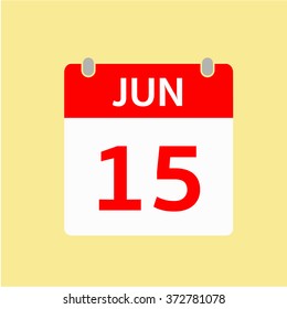 Red Calendar icon - Jun 15