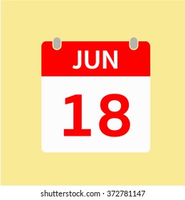 Red Calendar icon - Jun 18