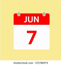 Red Calendar icon - Jun 7