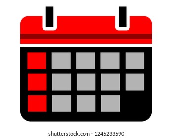 Red Calendar icon. Mark the date, holiday, important day concepts. Flat style design. Vector icon