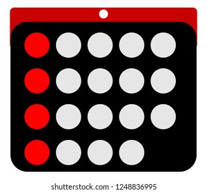 Red Calendar icon. Mark the date, holiday, important day concepts. Flat style design. Vector icon