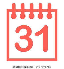 red calendar icon with number 31