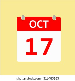 Red Calendar icon - Oct 17