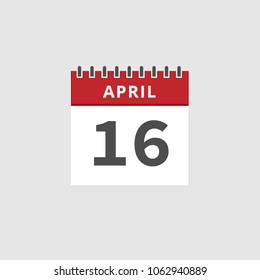 Red calendar icon on april