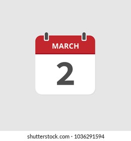 red calendar icon on march stock vector illustration