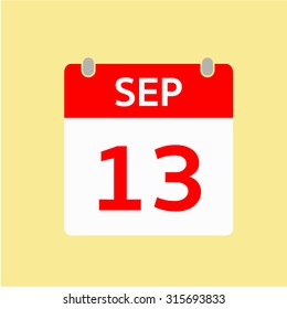 Red Calendar icon - Sep 13