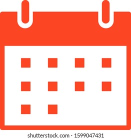 Red Calendar icon vector flat line design 