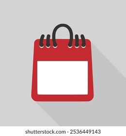 Red calendar icon vector illustration.