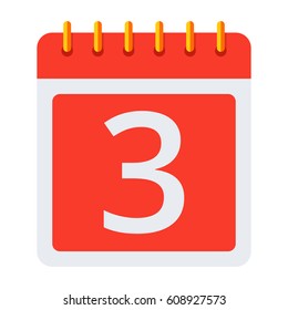 Red calendar, vector illustration in flat style