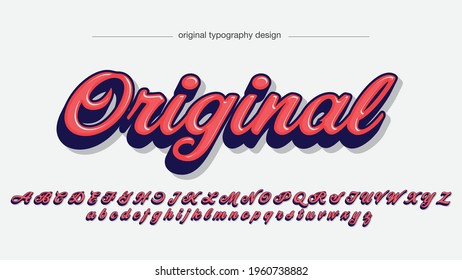 Red Calligraphy 3D modern artistic font typography