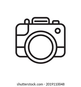 Red Camera Outline Icon Vector Illustration