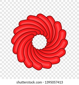 Red camera shutter icon. Cartoon illustration of shutter vector icon for web design