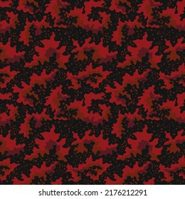 Red camouflage pattern seamless trendy background, stylish vector abstraction.