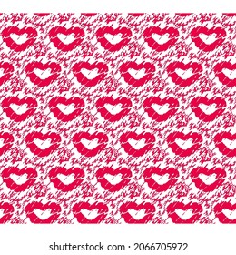 Red camouflage seamless pattern. Background for fashion design. Love, Valentine day theme. Vector