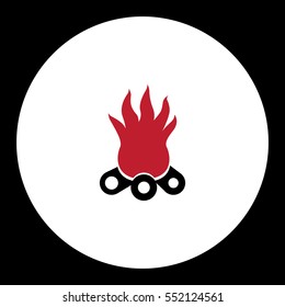 red camp fire black simple icon eps10
