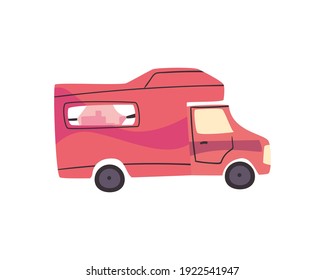 red camper trailer design of caravan trip camp adventure transportation and travel theme Vector illustration