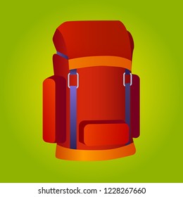 red camping bag