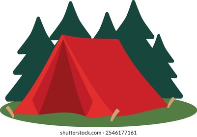 Red Camping Zelt in der Wildnis Vektorgrafik