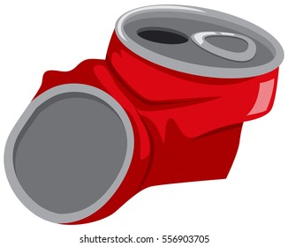 Red can being crushed illustration